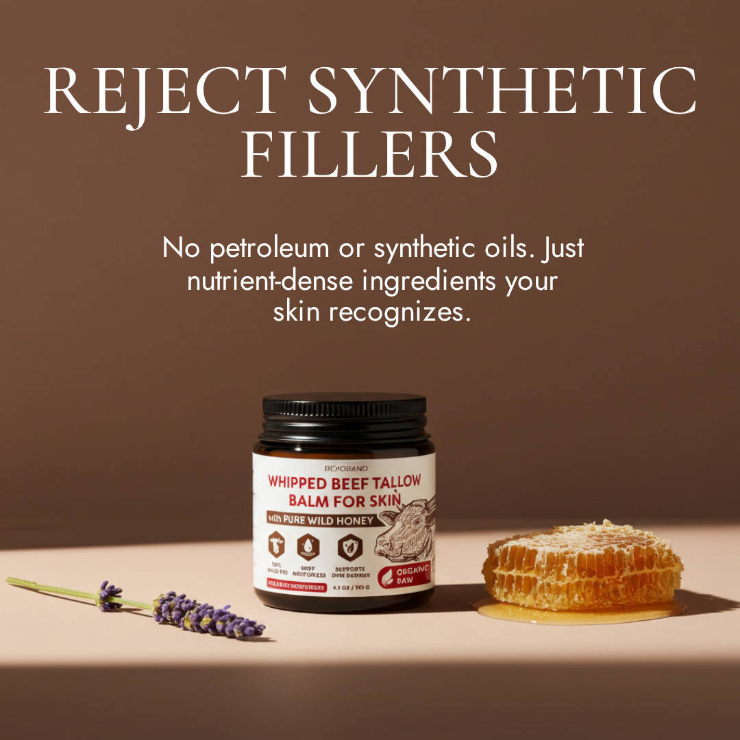 Beef Tallow Balm for Skin with Pure Wild Honey